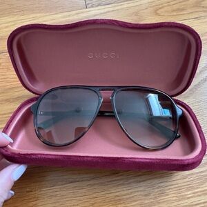 Authentic Gucci Aviator Sunglasses with Case
